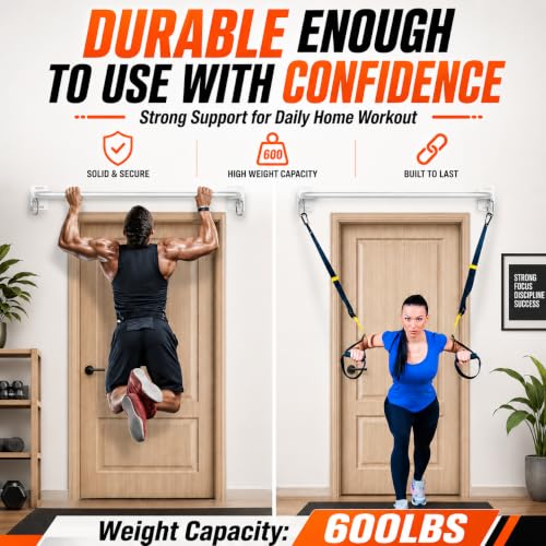 Wall Mounted Pull Up Bar - Heavy Duty Chin Up Bar, Pull-Up Bar for Garage, Joist, Wall Mount - Multifunctional Fitness Bar, Supports up to 600 Lbs - color: White01
