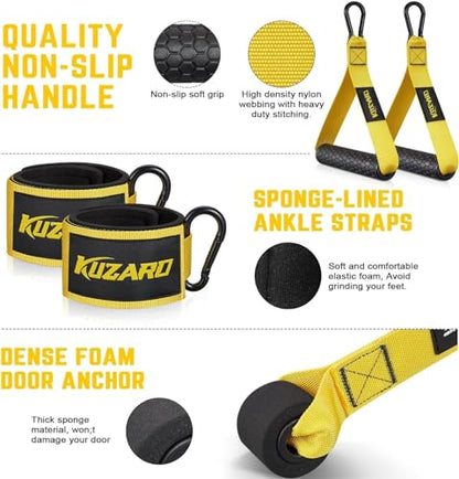 KUZARO Heavy Resistance Bands for Working Out, 300lbs/360lbs Heavy Exercise Bands with Handles, Resistance Bands for Men, Weight Bands Set for Muscle Training, Strength, Yoga, Home Workout Equipment - style: 420LBS