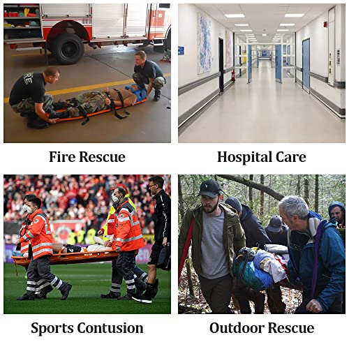 YUEWO Foldable Spine Board Stretcher Backboard for Patient, Transfer Backboard EMT Immobilization Portable Patient Transport Rescue Lightweight PE Plastics Ambulance Stretcher