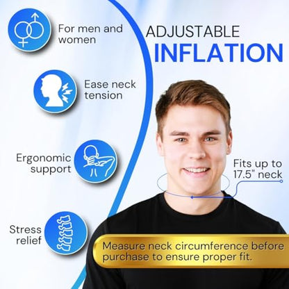 Cervical Traction Device – Inflatable & Adjustable Neck Stretcher Pillow for Instant Neck Traction Pain Relief – Neck Decompression Devices for Home Use