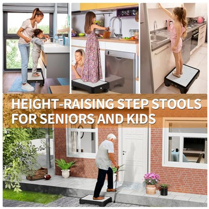 Ronlap Small Step Stools for Adults Car Step Stool for Elderly, Black-White - color: Black-white