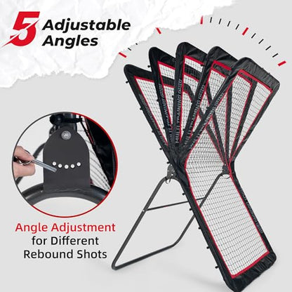 Heavy-Duty Lacrosse Rebounder for Backyard 4x7 ft/4x6 ft Volleyball Rebounder Net Bounce Back with Adjustable Angles