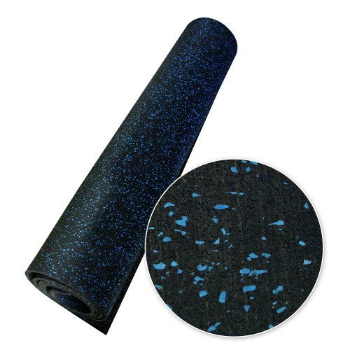 Rubber-Cal Elephant Bark Rubber Flooring - 3/16" Thick - color: Blue Dot, size: 48"L x 48"W x 0.2"Th