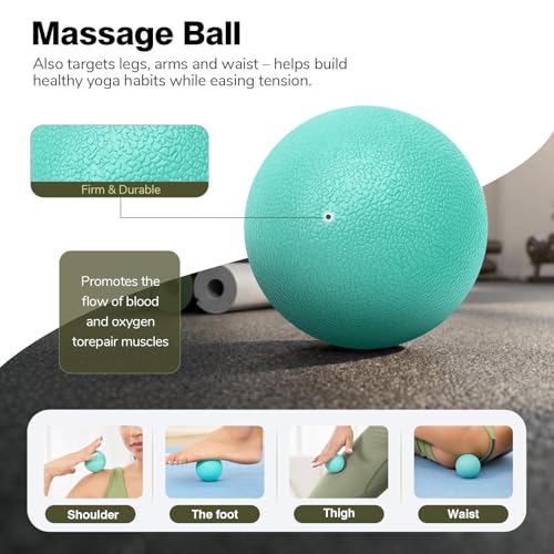 5 in 1 Foam Roller Set for Muscle Recovery & Deep Tissue Massage - color: Green