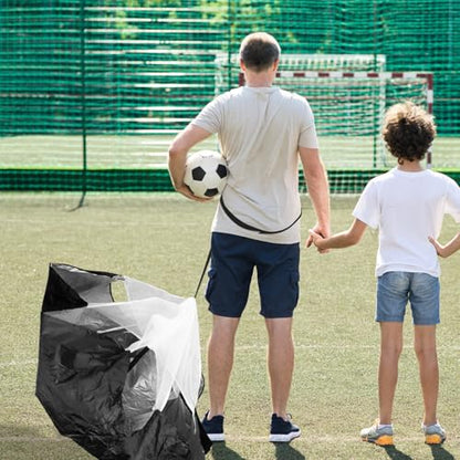 VICASKY Resistance Parachute for Running Speed Training, Small Dual Drag Chutes with Adjustable Straps, Black Sprinting Exercise Equipment for Football and Track Conditioning