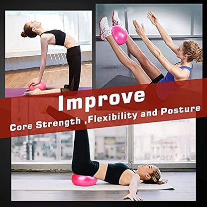 Mini Yoga Balls 6 Inch Exercise Pilates Therapy Balance Micropore Ball Barre Equipment for Home Stability Training Physical Core Training with Pump