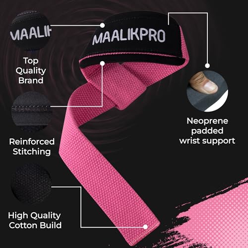 Weight Lifting Straps | Wrist Lifting Strap - color: Light Pink