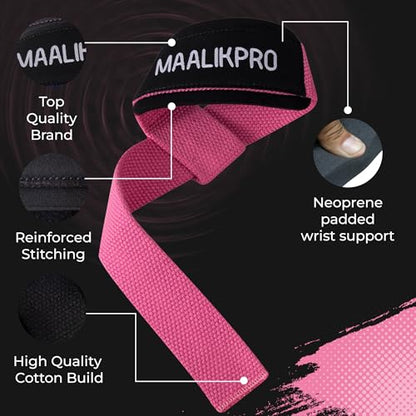 Weight Lifting Straps | Wrist Lifting Strap - color: Light Pink