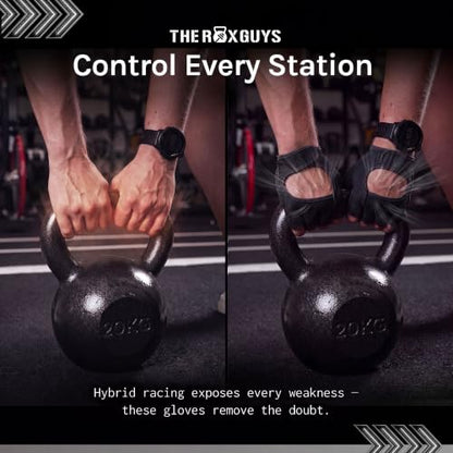Grip Gloves for Hyrox | Men & Women | Ski Erg, Sled Pull, Farmers Carry - size: Large