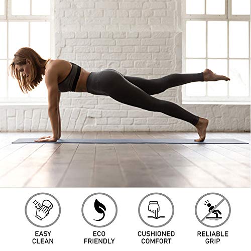 Thick High Density Yoga Mat Exercise Equipment Gym Floor Mat, Thick 72 x 24” Non-Slip Workout Fitness Home Pilates Mat for Women & Men