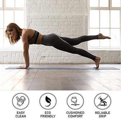 Thick High Density Yoga Mat Exercise Equipment Gym Floor Mat, Thick 72 x 24” Non-Slip Workout Fitness Home Pilates Mat for Women & Men
