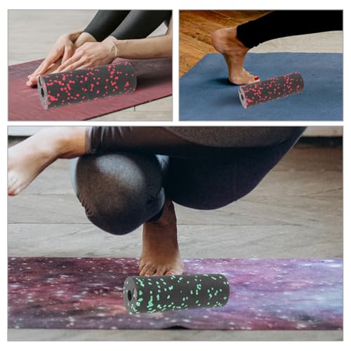 2pcs Compact Foam Roller Set for Muscle Massage and Relaxation, Hollow Portable Workout Rollers for Back and Body, Green and Red Handheld Massage Cylinders for Travel Fitness