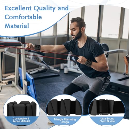Wrist Weights Set of 2(2Lbs Each), Adjustable Silicone Workout Weights for Women and Men, Wearable Ankle/Wrist Weights Suitable for Yoga, Dance, Pilates, Pool Exercises and Jogging