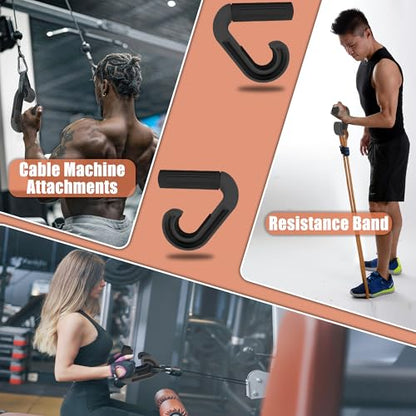 Neutral Grip Handles for Pull Up: Ergonomic Portable Hooks for Barbell Row Deadlift Resistant Bands for Home Gym Fitness Enthusiasts