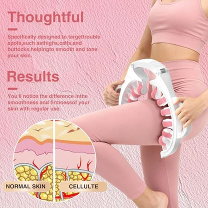 Lymphatic Drainage Massager Roller–Fascia Blaster Tool for Legs,Thighs,and Calves –Deep Tissue Body Sculpting and Anti-Cellulite Massager Tool - color: Pink