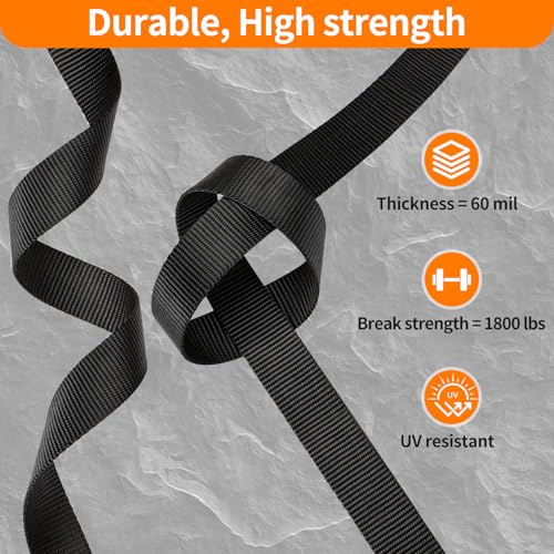 BEYOURD Buckles and Straps Set 1": 6 Yards of Thick Nylon Webbing, 6-Pack Heavy Duty Adjustable Quick Side Release Plastic Buckles, 12 Tri-Glide Slide Clips, Black (1-Inch Combo Set) - style: 1" Combo Set