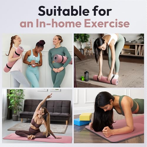 UMINEUX Extra Thick Yoga Mat, 6MM &10MM Yoga Mat Non Slip, POE Yoga Mats for Women Men, 72"x24", Great for Workout, Yoga, Pilates, Fitness & Floor Exercises