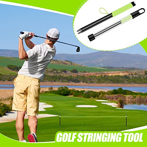 2 Pieces Golf Alignment String Line Putting Aid with Pegs Training String Guide 10 Inch for Alignment and Practice Indoor Trainer Line Green