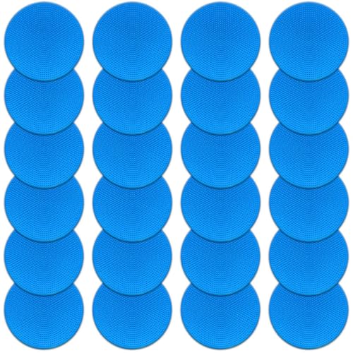 Poly Spot Markers 4inch/9 inch Non-Slip Rubber Agility Markers Flat Field Cones Floor Dots for Football, Soccer, Basketball Training Markers, School Activities, Exercise Drills, Social Distancing - style: 4 inch 24Pcs(Blue)