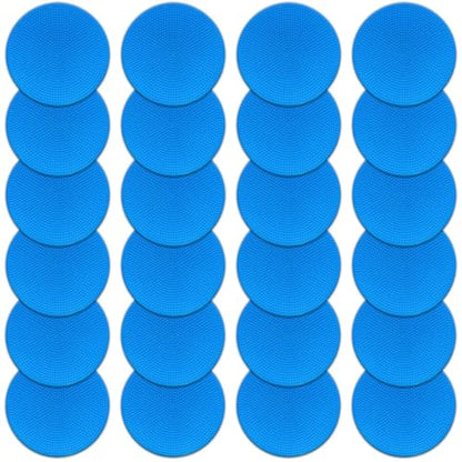 Poly Spot Markers 4inch/9 inch Non-Slip Rubber Agility Markers Flat Field Cones Floor Dots for Football, Soccer, Basketball Training Markers, School Activities, Exercise Drills, Social Distancing - style: 4 inch 24Pcs(Blue)
