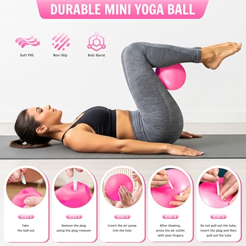 UZTUGG Pilates Kit for Women, Pilates Equipment with Pilates Ring and Ball Set, Fabric Resistance Bands, Figure 8 Resistance Band, Home Gym Equipment for Full-Body Workouts, Yoga & Physical Therapy - color: pink pilates kit