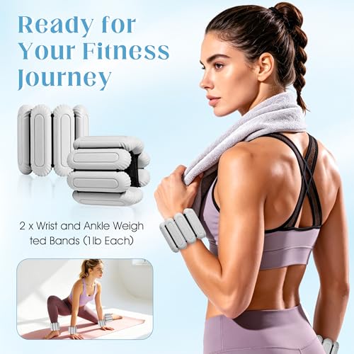Wrist Weights for Women & Men, 2lb Silicone Wrist Ankle Weights - color: Grey