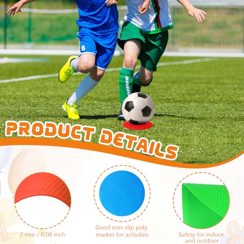 6 Pcs Poly Spots Markers Sports Training for Gym Floor Soccer Basketball Speed Agility Training Field Marking Equipment