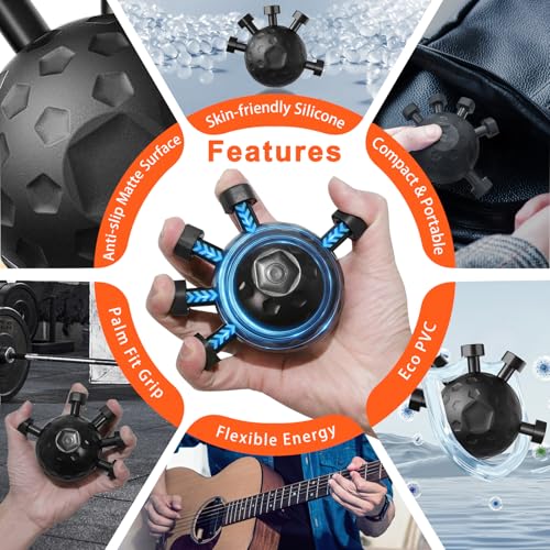 Grip Trainer - Adjustable Finger Grip for Hand and Forearm Strength Development for Musicians, Rock Climbers and Fitness Enthusiasts (Black)