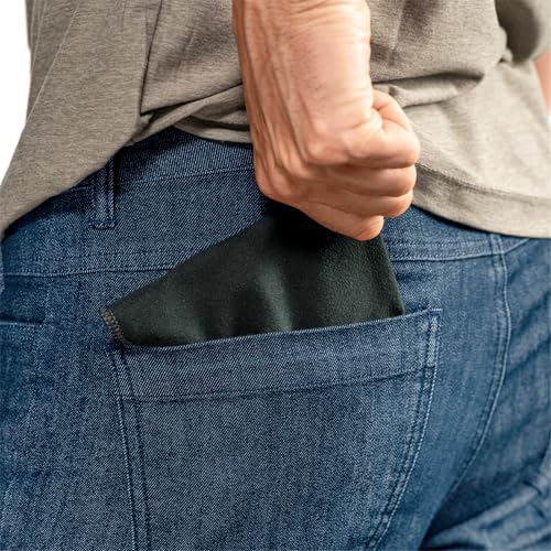 S&T INC. Microfiber Handkerchief for Sweat, 6 Pack, 10" x 10", Black