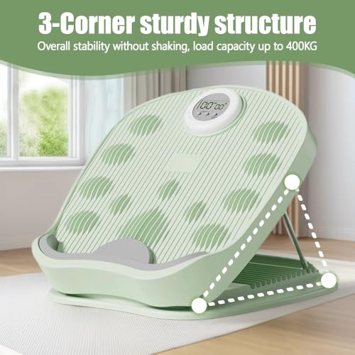 Slant Board Calf Stretcher, Adjustable Incline Stretching Board with Non-slip Base, Leg Slimming Board for Foot Leg Hamstring Knees Ankle Heel Stretching Training - color: Green