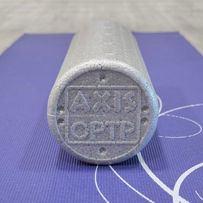 OPTP Silver AXIS Moderately Firm Foam Roller – Round, Silver, 18" x 6" - size: 18" x 6" Round