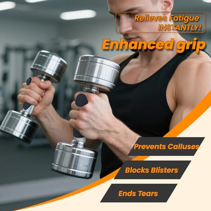 Workout Grips for Weight Lifting & WODs - Rubber Hand Callus Guard for Pull Ups, Gymnastics & Cross Training - Non-Slip Palm Protection Gloves for Men & Women