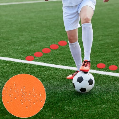 Spot Markers 4 Inch, 6 Pcs Non-Slip Floor Dots Agility Markers Flat Field Cones Poly Dots for Gym PE Speed Training Dance Soccer Basketball Sports, Orange