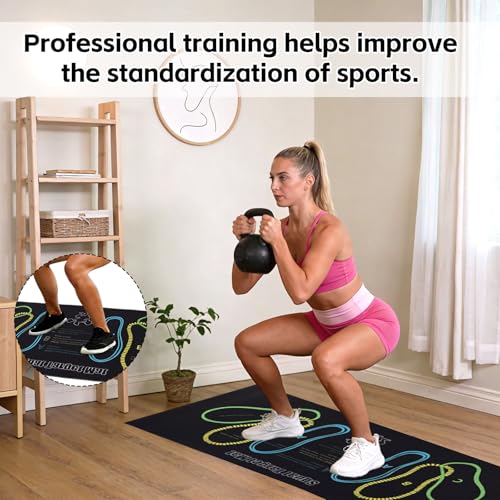 Squat Target Pad with Foot Position, 80x35cm/31.5x13.78in Non-Slip Squat Mat Home Gym & Fitness Accessories for Squats Leg Workouts Abdominal Training