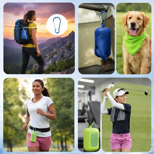 Cooling Towel with Clip Case – Quick-Dry Neck Wrap for Sports, Beach Tote Bags, Gym, Travel & Outdoor Heat (Gray) - color: Gray