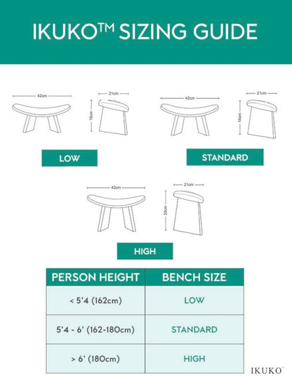 Meditation Bench IKUKO, Travel Yoga Stool, Natural, Low Height - color: Natural, size: Low Height (6 inches)