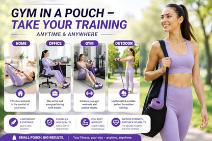 Pedal Resistance Bands Set with Handles, Upgrade 6-Tubes Pedal Resistance Exercise Band & 3X Figure 8 Resistance Bands, Multifunction Exercise Bands for arms, Legs, Waist & Abs for Women & Men