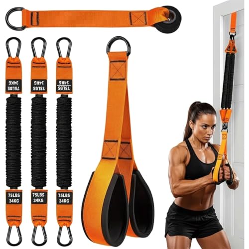 Pull Up Assistance Bands – Heavy Duty Adjustable Pull Up Assist Bands with Foot & Knee Support for Pull Up Bar, Pull Up Resistance Bands for Home Gym, Strength Training Equipment, Orange