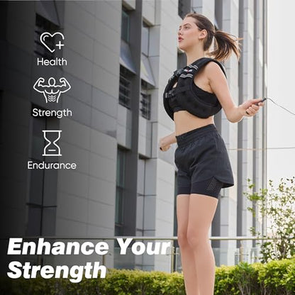 Weighted Vest for Men Women, No-Bounce 6LB 8LB 12LB 16LB 20LB 25LB 30LB Weights Vest with Adjustable Buckles & Reflective Stripes | Weight Vest for Walking Running Hiking Workout - color: 16lbs