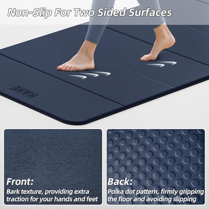 Foldable Yoga Mat,74"Lx32"Wx1/3"Thick,Folding Exercise Mat,Non-slip Wide Pilates Mats for Home Workout/Travel, Portable Yoga Mat Thick for Yoga/Pilates/Camping/Floor Exercises