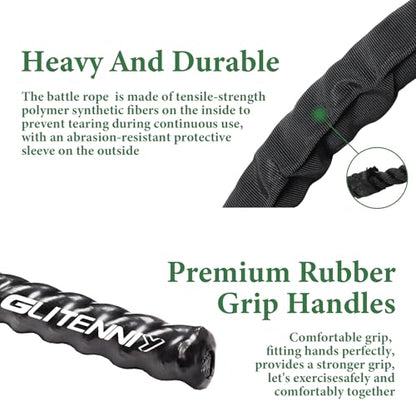 Battle Ropes Black Workout Rope 1 inch Battle Ropes for Home Gym 30ft Exercise Ropes for Working Out Heavy Ropes for Exercise Training Weighted Rope Weighted Workout Rope Battle Rope - style: 1 inch black