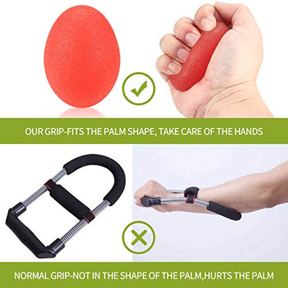 3 Pcs Hand Grip Strength Balls with 2 Pcs Finger Strengthener, Wrist Grip Strengthener Trainer, Stress Relief Balls Trainеr Hand Balls, Hand Exerciser Squeezer for Adults Hand Workout