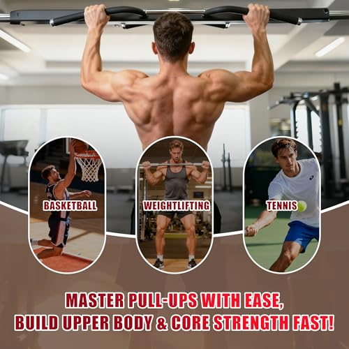 Pull Up Assistance Bands, Heavy Duty Resistance Bands with Handles, Exercise Band with Door Anchor, Adjustable Workout Band Set for Pull Up Bar, Full Body Strength&Muscle Training, Recovery, Home Gym