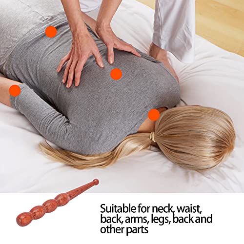 Wooden Foot Hand Massage Stick - Pain Relief and Reflexology Massager for Neck, Back, and Legs - Ergonomic, Portable, Durable Red Wood Design