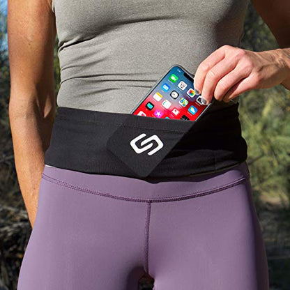 Sporteer VersaSlim Low-Profile Running Belt, Gym Waist Pack, Black, XS - color: Black, size: X-Small