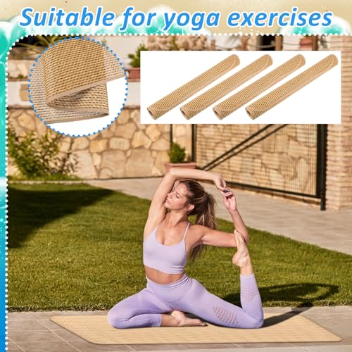 4 Packs Straw Beach Mat 20 * 70 inch Waterproof Non Slip Straw Mat Foldable Lightweight Picnic Mat for Camping Sunbathing Picnic Floor Yoga