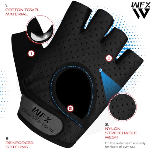 Weight Lifting Gym Gloves Fitness Workout Breathable Ladies Gloves Non-Slip Silicone Padded Palm Protection Elasticated Strength Training Equipment Half Finger Exercise