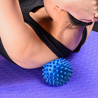 PGYUD Spiky Massage Ball – Trigger Point & Plantar Fasciitis Relief – Deep Tissue Roller for Feet, Back, and Muscles (Blue) - color: Blue-1 Pack