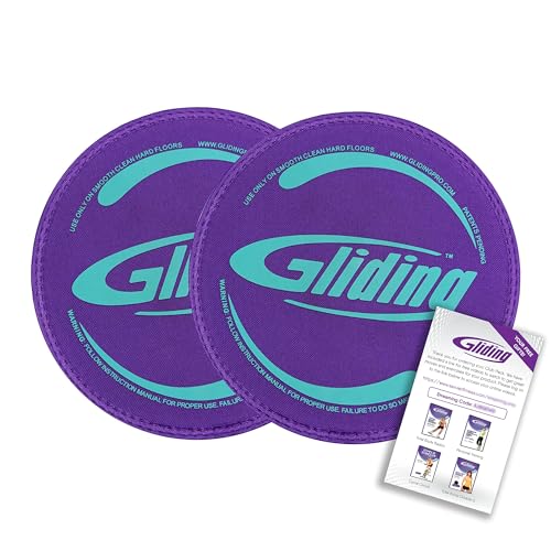 Gliding Discs for Working Out - Exercise Sliders for Carpet & Hardwood Floors 1 Pair, Authentic Workout Sliders Disc for Full Body Resistance Workout, Includes 4 Streaming Video Workouts - color: Purple (Hardwood), style: Hardwood & Tile Floors