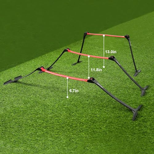 Premium Adjustable and Collapsible Hurdle and Agility Ladder Set for Athletes, Super Portable and Lightweight, with Cones and Parachute